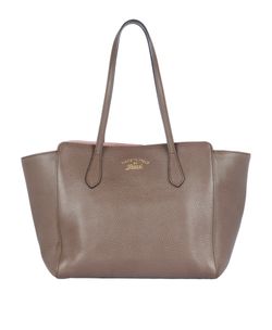 Small Swing Tote, Leather, Taupe, 354408, 2*